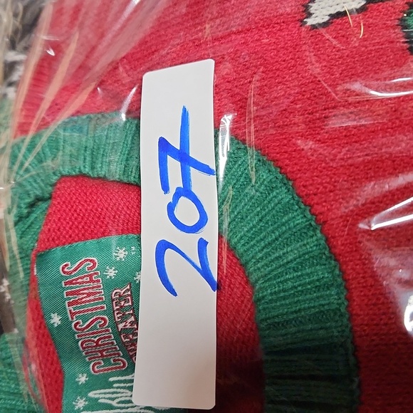 Ugly Christmas Sweater Let It Glow Reindeer Sweater Men's Large Red Green Black - Picture 13 of 13